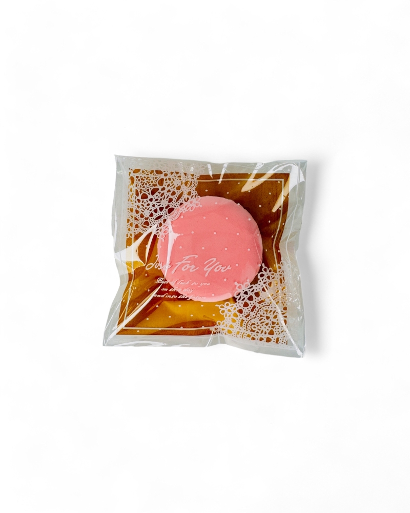 OPP自黏袋9*9點點蕾絲(咖啡)(100入/包)