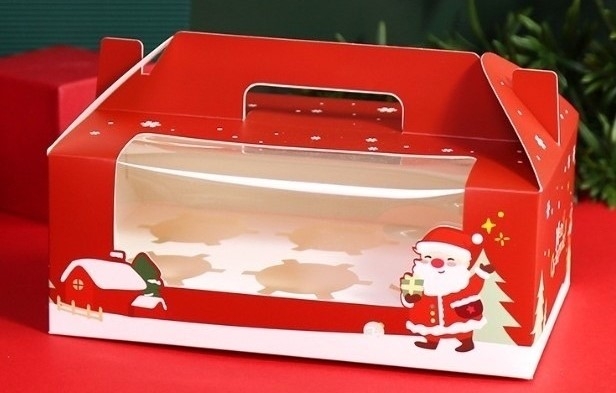 蛋糕盒-聖誕紅(6粒裝)23.6*15*9cm(5入/包)