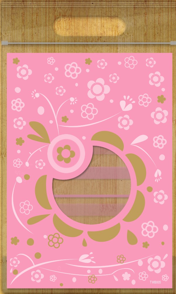 PP夾鏈半斤提袋-花語(粉)(50入/包)